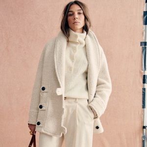 Sezane SEBASTIEN COAT in Ecru size 40